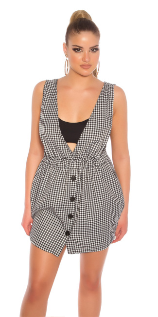 mini dress checkered Blackwhite